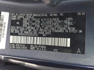 2006 Toyota Sienna CE with VIN 5TDZA23C26S540252, listed as a IAAI auction lot 41877613 with 122,857 mi miles and . Bid and sale history available at DreamBid. Image 9.