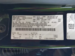 2017 Ford F-150 XL с VIN 1FTEW1CG7HKC46708, выставлен на аукционе IAAI как лот 42509099 с пробегом 67 996 миль миль и . История ставок и продаж доступна на DreamBid. Изображение 9.