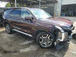 2024 Hyundai Palisade Limited z VIN KM8R54GE7RU701413, wystawiony jako Copart lot #58342965 z przebiegiem 28 609 mil mil oraz Szkody całkowita. Historia ofert i sprzedaży dostępna na DreamBid. Obrazek 4.