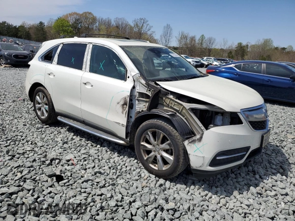 2016 Acura MDX Advance z VIN 5FRYD4H91GB062857, wystawiony jako Copart lot #51252365 z przebiegiem 91 121 mil mil oraz Szkoda całkowita • Salvage title. Historia ofert i sprzedaży dostępna na DreamBid. Obrazek 4.