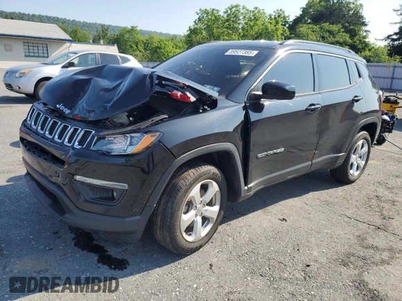 2019 Jeep Compass Latitude z VIN 3C4NJDBB2KT678537, wystawiony jako Copart lot #59527385 z przebiegiem 51 418 mil mil oraz Szkoda całkowita • Salvage title. Historia ofert i sprzedaży dostępna na DreamBid. Obrazek 1.