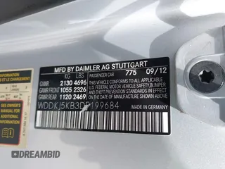 2013 Mercedes-Benz E 350 with VIN WDDKJ5KB3DF199684, listed as a IAAI auction lot 42160900 with 134,811 mi miles and . Bid and sale history available at DreamBid. Image 9.