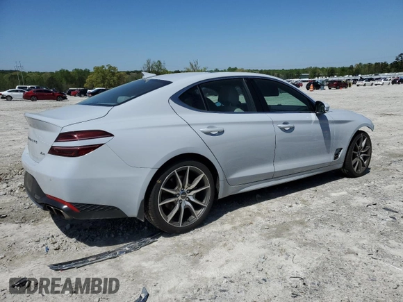 2022 Genesis G70 2.0T z VIN KMTG34TA0NU089619, wystawiony jako Copart lot #52154495 z przebiegiem 70 890 mil mil oraz Szkody całkowita. Historia ofert i sprzedaży dostępna na DreamBid. Obrazek 3.