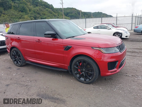 2021 Land Rover Range Rover Sport HST with VIN SALWS2RU5MA762867, listed as a IAAI auction lot 40490500 with 22,922 mi miles. Bid and sale history available at carsss.com. Image 1.