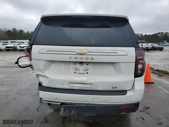2021 Chevrolet Tahoe LT with VIN 1GNSCNKD5MR402845, listed as a Copart auction lot 43349095 with 68,369 mi miles and Salvage Title. Bid and sale history available at carsss.com. Image 6.