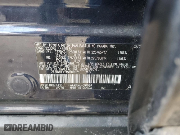 2021 Toyota RAV4 Hybrid XLE with VIN 2T3RWRFV3MW108921, listed as a Copart auction lot 43737815 with 86,795 mi miles and Salvage Title. Bid and sale history available at carsss.com. Image 15.