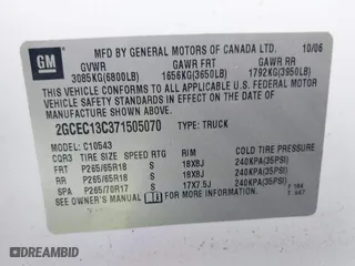 2007 Chevrolet Silverado 1500 LT w/1LT with VIN 2GCEC13C371505070, listed as a IAAI auction lot 41496659 with 179,379 mi miles. Bid and sale history available at carsss.com. Image 9.