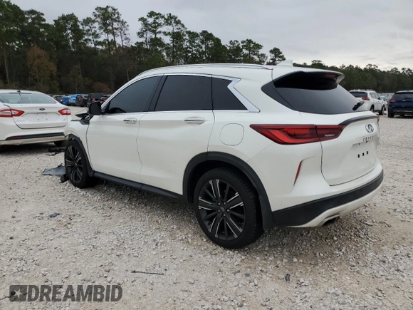 2022 Infiniti QX50 LUXE with VIN 3PCAJ5BA0NF106235, listed as a Copart auction lot 84685444 with 33,028 mi miles and Salvage Title. Bid and sale history available at carsss.com. Image 2.