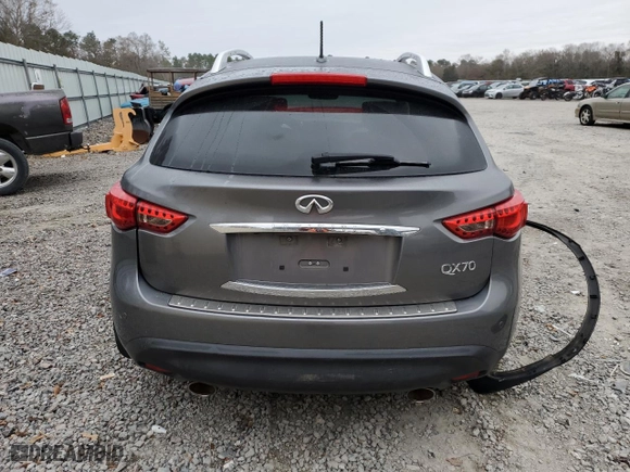 2017 Infiniti QX70 with VIN JN8CS1MW6HM415974, listed as a Copart auction lot 86130374 with 77,638 mi miles and Salvage Title. Bid and sale history available at carsss.com. Image 6.