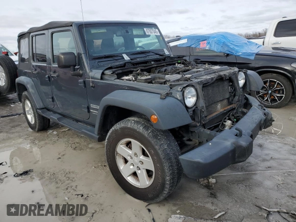 2018 Jeep Wrangler JK Unlimited Sport with VIN 1C4BJWDG1JL808941, listed as a Copart auction lot 87927545 with 239,963 mi miles and Salvage Title. Bid and sale history available at carsss.com. Image 4.