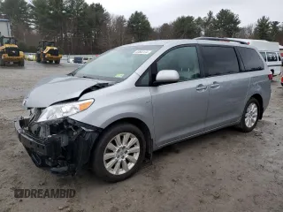 2016 Toyota Sienna LE with VIN 5TDJK3DC4GS133341, listed as a Copart auction lot 83660134 with 133,700 mi miles and Salvage Title. Bid and sale history available at carsss.com. Image 1.