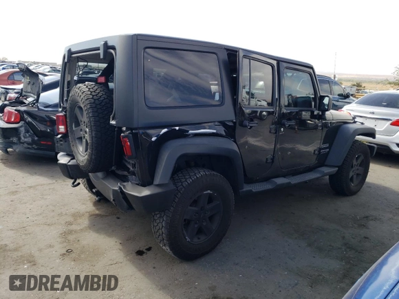 2018 Jeep Wrangler JK Unlimited Sport S with VIN 1C4BJWDG9JL812395, listed as a Copart auction lot 76397134 with 64,866 mi miles and Salvage Title. Bid and sale history available at carsss.com. Image 3.