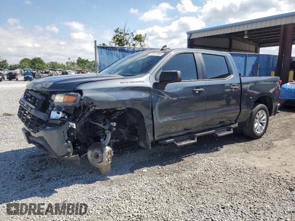 2021 Chevrolet Silverado 1500 Custom with VIN 1GCPWBEK7MZ289267, listed as a Copart auction lot 53317365 with 68,869 mi miles and Salvage Title. Bid and sale history available at DreamBid. Image 1.