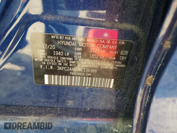 2021 Hyundai Accent SE with VIN 3KPC24A60ME136966, listed as a Copart auction lot 51569945 with 63,906 mi miles and Salvage Title. Bid and sale history available at carsss.com. Image 12.