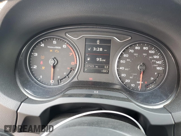 2015 Audi A3 2.0T Premium Plus with VIN WAUEFGFF4F1066950, listed as a Copart auction lot 66340553 with 107,523 mi miles. Bid and sale history available at carsss.com. Image 9.