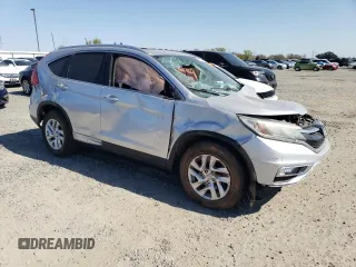 2015 Honda CR-V EX-L with VIN 2HKRM3H75FH522746, listed as a Copart auction lot 48596895 with Not Provided miles and Salvage Title. Bid and sale history available at DreamBid. Image 4.
