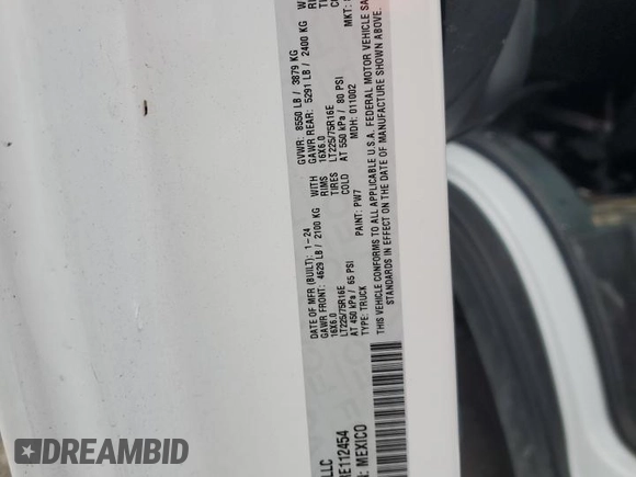 2024 Ram ProMaster Cargo Tradesman with VIN 3C6LRVBG8RE112454, listed as a Copart auction lot 74793884 with Not Provided miles and Salvage Title. Bid and sale history available at DreamBid. Image 14.