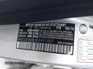 2014 Mercedes-Benz C 250 Sport with VIN WDDGF4HB1EA951907, listed as a IAAI auction lot 42580563 with 51,592 mi miles and . Bid and sale history available at DreamBid. Image 9.