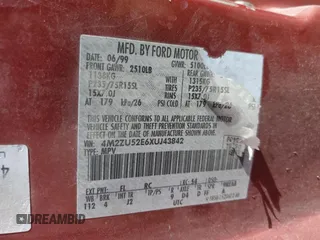 1999 Mercury Mountaineer с VIN 4M2ZU52E6XUJ43842, выставлен на аукционе Copart как лот 88141505 с пробегом 194 187 миль миль и Списание • Salvage title. История ставок и продаж доступна на DreamBid. Изображение 13.