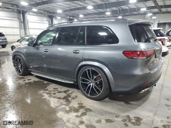 2021 Mercedes-Benz GLS with VIN 4JGFF8GE6MA434802, listed as a Copart auction lot 76000184 with 0 mi miles and Salvage Title. Bid and sale history available at carsss.com. Image 2.