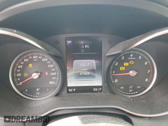 2017 Mercedes-Benz C 300 with VIN 55SWF4KBXHU228730, listed as a Copart auction lot 54656695 with 97,503 mi miles and Salvage title. Bid and sale history available at DreamBid. Image 9.