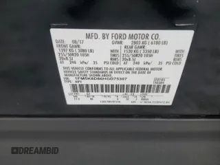 2017 Ford Explorer XLT z VIN 1FM5K8D86HGD75307, wystawiony jako Copart lot #55724885 z przebiegiem Nie podano mil oraz Szkoda całkowita • Salvage title. Historia ofert i sprzedaży dostępna na DreamBid. Obrazek 14.