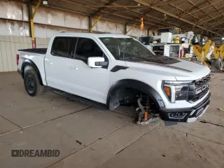 2024 Ford F-150 Raptor with VIN 1FTFW1RG2RFA80359, listed as a Copart auction lot 43185305 with 18,758 mi miles and Salvage Title. Bid and sale history available at DreamBid. Image 4.