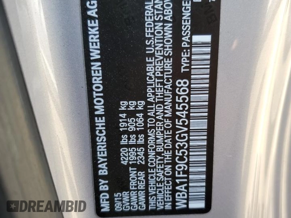 2016 BMW 2 Series 228i with VIN WBA1F9C53GV545568, listed as a Copart auction lot 60629805 with 67,530 mi miles and Salvage title. Bid and sale history available at DreamBid. Image 12.