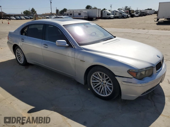 2005 BMW 7 Series 745Li with VIN WBAGN63535DS58696, listed as a Copart auction lot 57582104 with Not Provided miles and Clean Title. Bid and sale history available at DreamBid. Image 4.