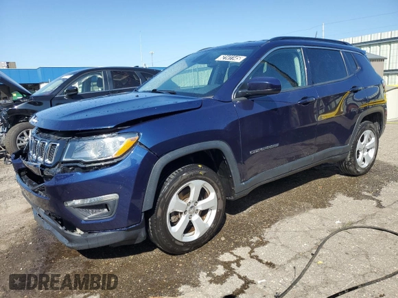 2020 Jeep Compass Latitude z VIN 3C4NJDBB2LT164611, wystawiony jako Copart lot #62141145 z przebiegiem 95 095 mil mil oraz Czysty tytuł • Clean title. Historia ofert i sprzedaży dostępna na DreamBid. Obrazek 1.