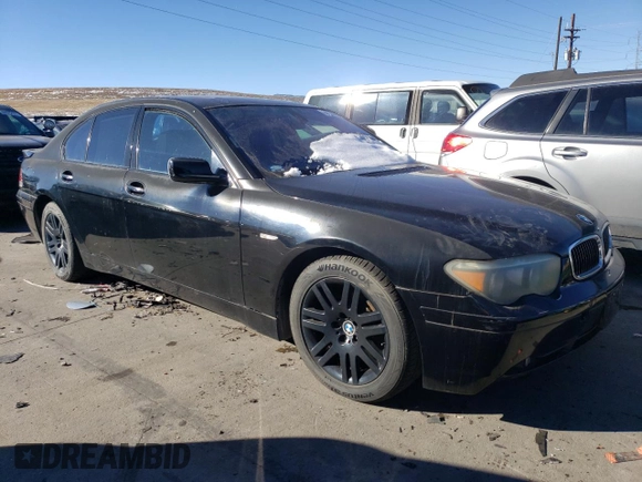 2004 BMW 7 Series 745i with VIN WBAGL63424DP68940, listed as a Copart auction lot 88738565 with 139,822 mi miles and Salvage Title. Bid and sale history available at DreamBid. Image 4.