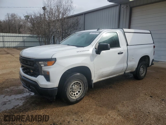 2023 Chevrolet Silverado 1500 Work Truck with VIN 3GCNAAEK0PG362855, listed as a Copart auction lot 48986485 with 154,022 mi miles and Clean Title. Bid and sale history available at DreamBid. Image 1.