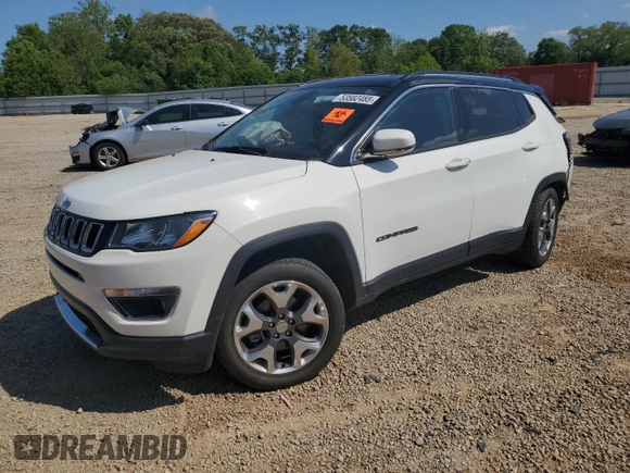 2020 Jeep Compass Limited с VIN 3C4NJDCB7LT233839, выставлен на аукционе Copart как лот 53582485 с пробегом 64 653 миль миль и Списание • Salvage title. История ставок и продаж доступна на DreamBid. Изображение 1.