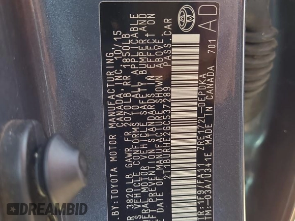 2016 Toyota Corolla L with VIN 2T1BURHE2GC537289, listed as a Copart auction lot 78924724 with 89,792 mi miles and Salvage title. Bid and sale history available at DreamBid. Image 13.
