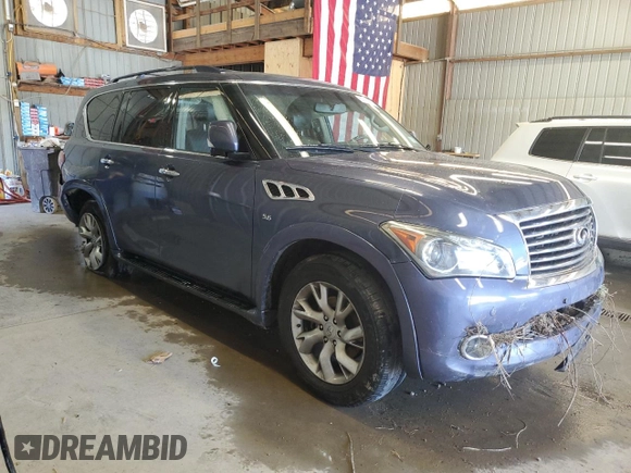 2014 Infiniti QX80 with VIN JN8AZ2NC4E9352899, listed as a Copart auction lot 54101355 with 102,340 mi miles and Salvage title. Bid and sale history available at DreamBid. Image 4.