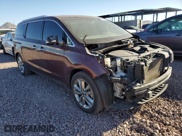 2015 Kia Sedona SX-L with VIN KNDME5C17F6035628, listed as a Copart auction lot 72716414 with 92,560 mi miles and Salvage Title. Bid and sale history available at carsss.com. Image 4.