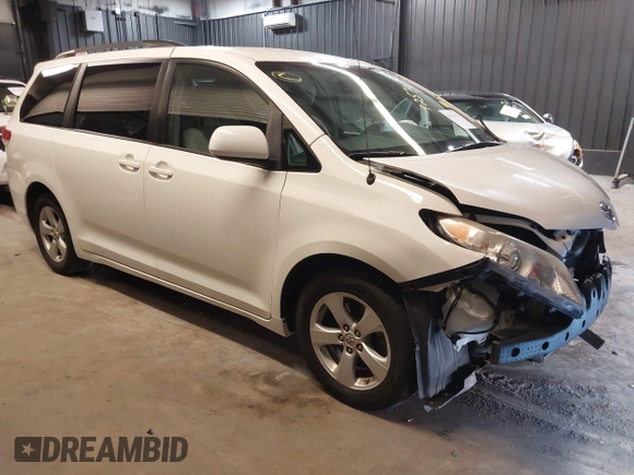 2014 Toyota Sienna LE AAS with VIN 5TDKK3DCXES499628, listed as a IAAI auction lot 42574730 with 110,532 mi miles and . Bid and sale history available at DreamBid. Image 1.
