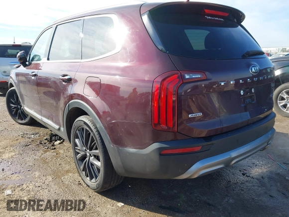 2021 Kia Telluride SX with VIN 5XYP5DHC9MG132230, listed as a IAAI auction lot 41327808 with 60,019 mi miles. Bid and sale history available at carsss.com. Image 3.