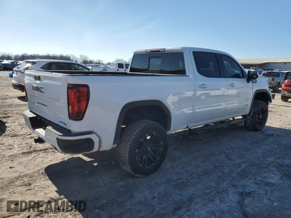 2023 GMC Sierra 1500 AT4 with VIN 3GTUUEE81PG231674, listed as a Copart auction lot 44615465 with 35,569 mi miles and Salvage title. Bid and sale history available at DreamBid. Image 3.