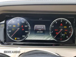 2016 Mercedes-Benz S with VIN WDDUX7GB7GA198194, listed as a Copart auction lot 44791945 with 281,590 mi miles and Salvage Title. Bid and sale history available at DreamBid. Image 9.