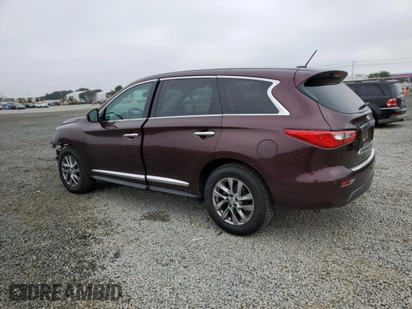 2013 Infiniti JX35 with VIN 5N1AL0MM7DC315533, listed as a Copart auction lot 56248185 with 136,981 mi miles and Salvage Title. Bid and sale history available at DreamBid. Image 2.