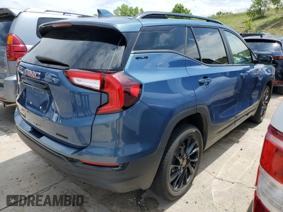 2024 GMC Terrain SLE with VIN 3GKALTEG3RL314796, listed as a Copart auction lot 58643785 with 22,617 mi miles and Salvage title. Bid and sale history available at DreamBid. Image 3.