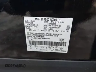 2016 Ford Explorer XLT with VIN 1FM5K7D82GGA56690, listed as a IAAI auction lot 42243511 with 136,756 mi miles and . Bid and sale history available at DreamBid. Image 9.