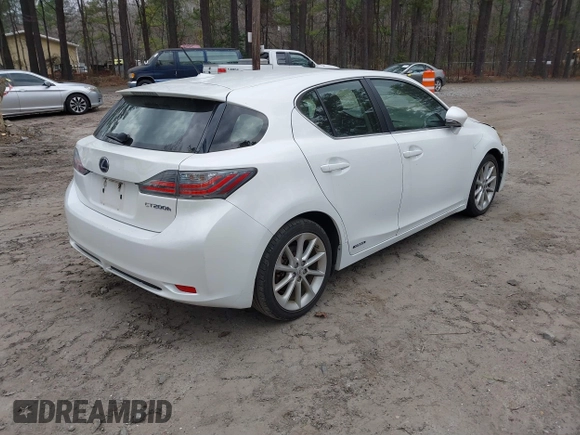 2011 Lexus CT 200h with VIN JTHKD5BH1B2036346, listed as a IAAI auction lot 41863701 with 214,254 mi miles and . Bid and sale history available at DreamBid. Image 4.