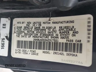 2010 Toyota Corolla z VIN 1NXBU4EE2AZ317521, wystawiony jako IAAI lot #42507177 z przebiegiem 212 466 mil mil oraz . Historia ofert i sprzedaży dostępna na DreamBid. Obrazek 9.