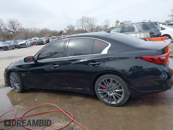 2018 Infiniti Q50 RED SPORT 400 with VIN JN1FV7AR7JM481279, listed as a IAAI auction lot 41850295 with 75,807 mi miles. Bid and sale history available at carsss.com. Image 15.