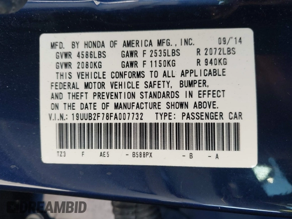 2015 Acura TLX Advance z VIN 19UUB2F78FA007732, wystawiony jako IAAI lot #41759033 z przebiegiem 85 701 mil mil oraz . Historia ofert i sprzedaży dostępna na DreamBid. Obrazek 9.