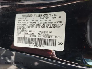 2018 Infiniti Q60 Luxe с VIN JN1EV7EK5JM341191, выставлен на аукционе IAAI как лот 42293518 с пробегом 35 569 миль миль и . История ставок и продаж доступна на DreamBid. Изображение 9.
