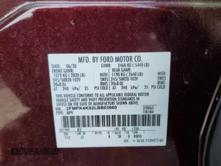2020 Ford Edge Titanium z VIN 2FMPK4K92LBB03060, wystawiony jako Copart lot #56660685 z przebiegiem 66 342 mil mil oraz Szkoda całkowita • Salvage title. Historia ofert i sprzedaży dostępna na DreamBid. Obrazek 14.