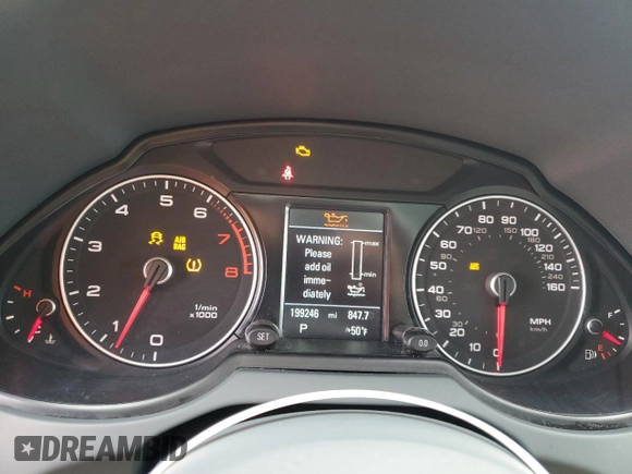 2015 Audi Q5 Premium Plus with VIN WA1DGAFP1FA084446, listed as a Copart auction lot 50803345 with 199,246 mi miles and Salvage Title. Bid and sale history available at carsss.com. Image 9.